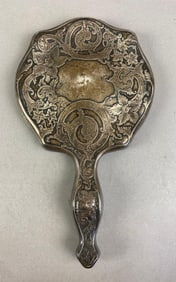 Antique Weighted Sterling Silver Hand Mirror
