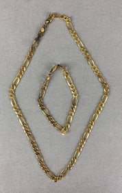 Group of 2 Sterling Silver Gold Plated Technibond Bracelet and Necklace