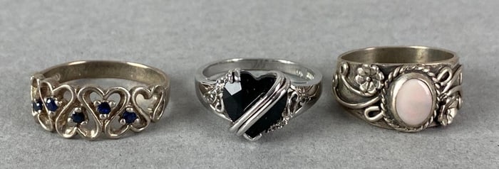 Group of 3 Sterling Silver Rings