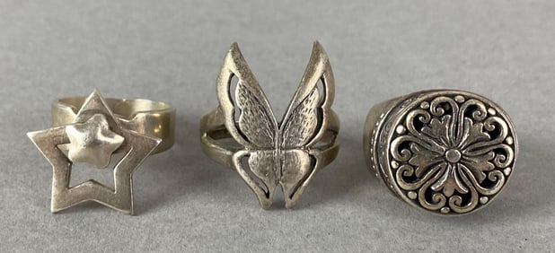 Group of 3 Sterling Silver Rings