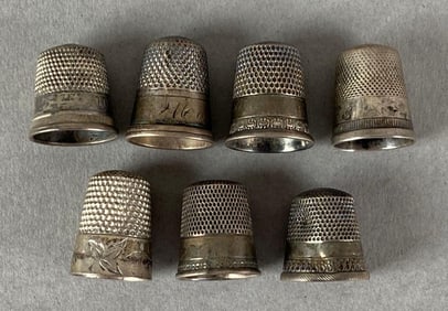 Group of Sterling Silver Thimbles