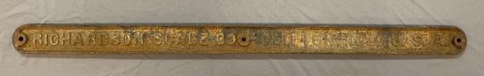 Vintage Richardson Scale Co. Metal Plaque