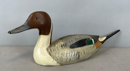 Ed. Smith Hand-Painted Carved Wood Duck Decoy