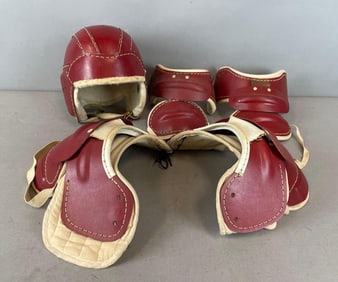 Setof Of 1950s Youth Football Protective Gear