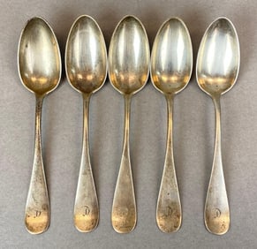 Group of 5 Bigelow Kennard and Co. Sterling Silver Spoons