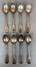 Group of 8 Antique Monogramed Hallmarked Spoons