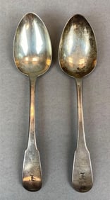 Group of 2 Antique Monogramed Hallmarked Spoons