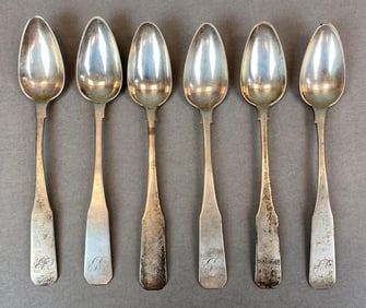 Group of 6 D&B Antique Monogramed Spoons