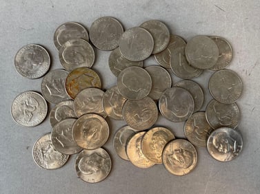 Group of 34 Eisenhower Dollar Coins