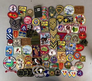 Group of Scouts and Military Patches