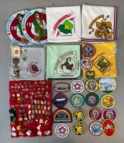 Group of Boy Scouts Pins, Patches and More
