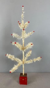 Vintage German White Feather Christmas Tree