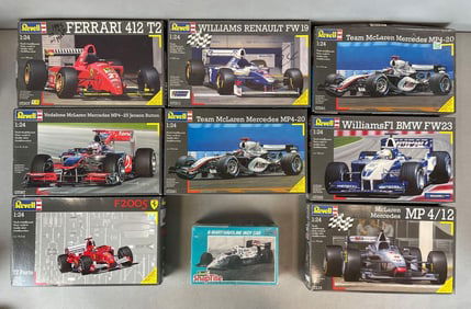 Group of Revell Racing Car Model Kits