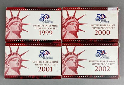 Group of 4 US Mint Silver Proof Sets