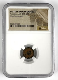 NGC Ancients Graded Eastern Roman Empire Arcadius Coin