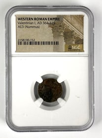 NGC Ancients Graded Western Roman Empire Valentinian Coin