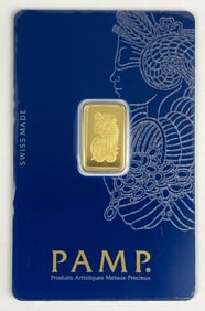 PAMP Suisse Lady Fortuna 2.5 Gram .9999 Fine Gold  Ingot/Bar
