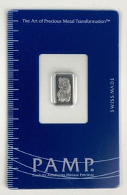 PAMP Suisse Lady Fortuna 1 Gram .999 Platinum Ingot/ Bar