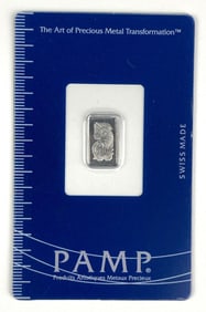 PAMP Suisse Lady Fortuna 1 Gram .999 Platinum Ingot/ Bar