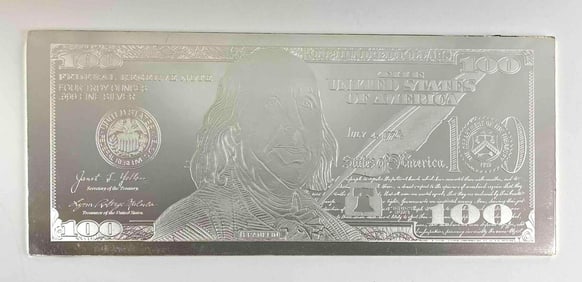The Washington Mint 2023 $100 4 oz .999 Silver Proof Certificate