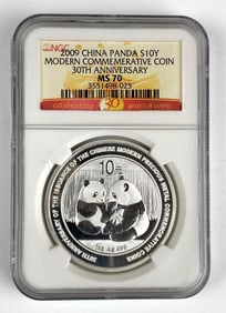 NGC Graded 2009 China 10 Yuan Panda 1oz .999 Silver MS70