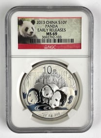 NGC Graded 2013 China 10 Yuan Panda 1oz .999 Silver MS69