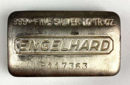 Engelhard 10 oz .999 Fine Silver Ingot/ Bar