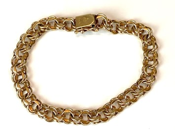 14K Yellow Gold Chain Charm Bracelet