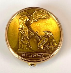 14K Yellow Gold NFBPWC Club Pin