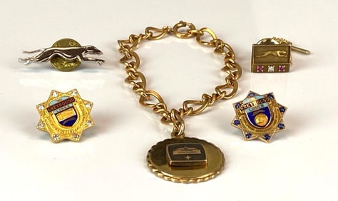 Group of Greyhound Lines Gold Filled Pins and More