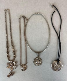 Group of 4 Sterling Silver Necklaces