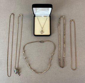Group of 6 Sterling Silver Necklaces