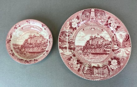 Jonroth Bedford Starved Rock State Park Red Transfer-ware Set