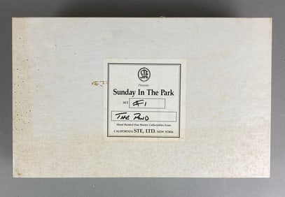 STE LTD Hand Painted Pewter Sunday in the Park #1 The Pond