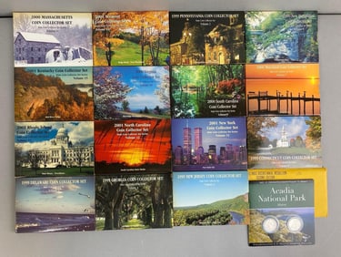 Group of 16 State Coin Collectors Sets and More
