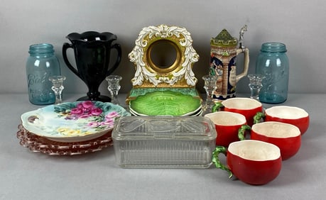 Group of Assorted Pottery and Glass Items