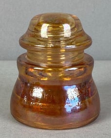 Vintage Marigold Carnival Glass Insulator