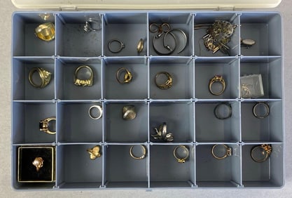 Group of Costume Jewelry Rings and Earrings