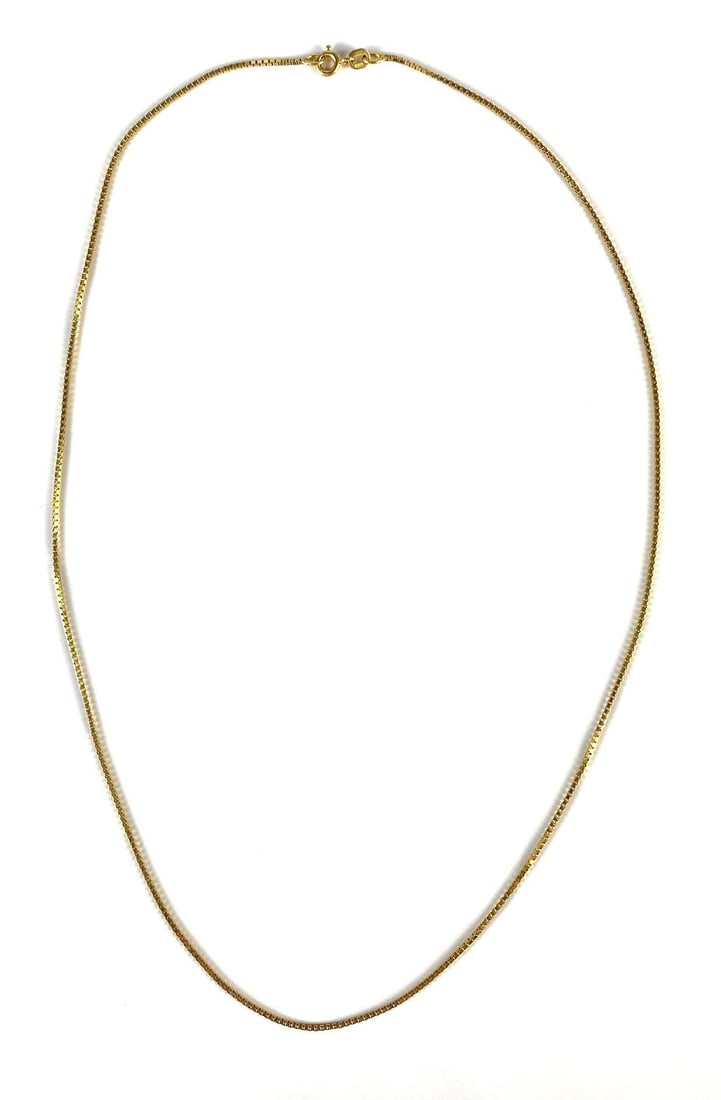 14K Gold Box Chain Neckalce (1 of 2)