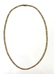 14K Gold Flat Mariner Link Chain Necklace