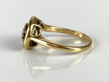 14K Gold Diamond Spiral Ring