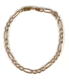 10K Gold Figaro Chain Bracelet