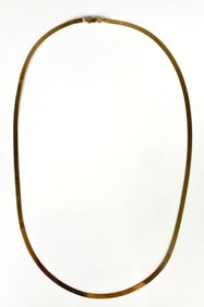 10K Gold Herringbone Flat Chain Necklace