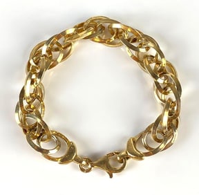 Sterling Silver Vermeil Double-Linked Bracelet