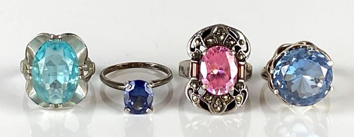Group of 4 Sterling Silver Rings