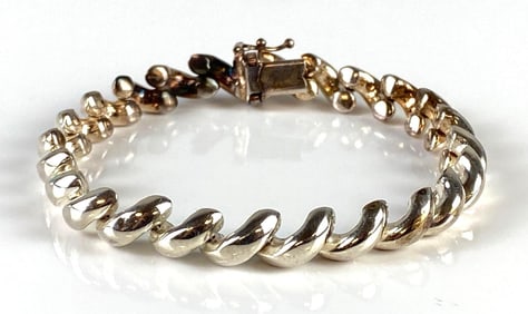 Sterling Silver Twisted Link Bracelet