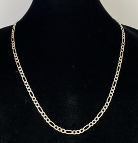 E-Coat Sterling Silver Figaro Chain Necklace