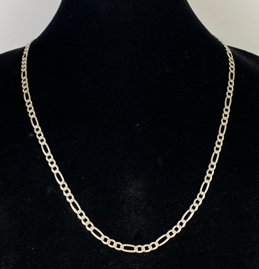 E-Coat Sterling Silver Figaro Chain Necklace (1 of 3)