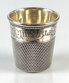 Sterling Silver Only a Thimble-Full Shot Glass