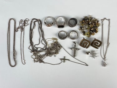 Group of Sterling Silver Jewelry and More
